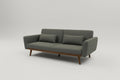 Olive Grey Square Couch with Sleepers Flip-out Back