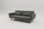 Olive Grey Square Couch with Sleepers Flip-out Back