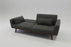 Olive Grey Square Couch with Sleepers Flip-out Back