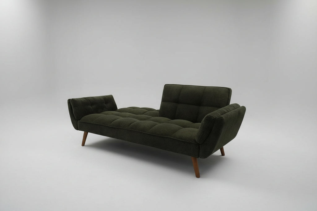 Dark Olive Grey Corduroy Sleeper Fold-down Sofa