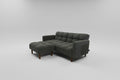 Olive Grey Couch with Sleepers Flip-out Back & Ottoman