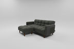 Olive Grey Couch with Sleepers Flip-out Back & Ottoman