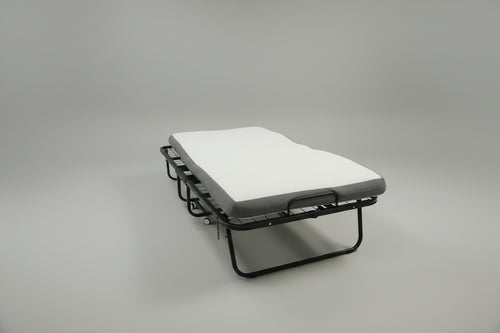 Black Single Folding Bed with Foldable Mattress Included