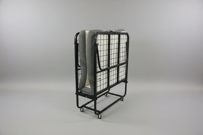 Black Single Folding Bed with Foldable Mattress Included