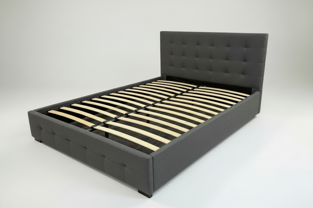 Grey Upholstered Bed Frame - Double