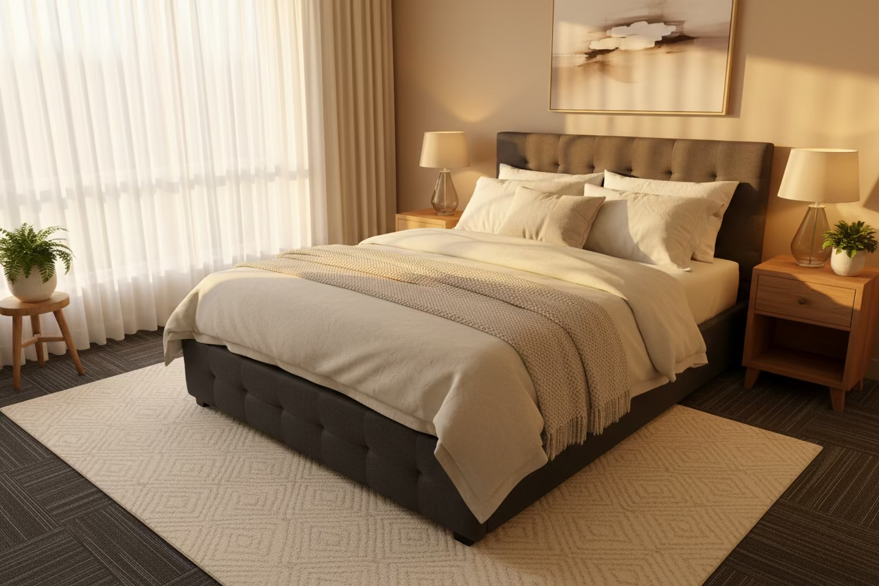 Grey Upholstered Bed Frame - Super King
