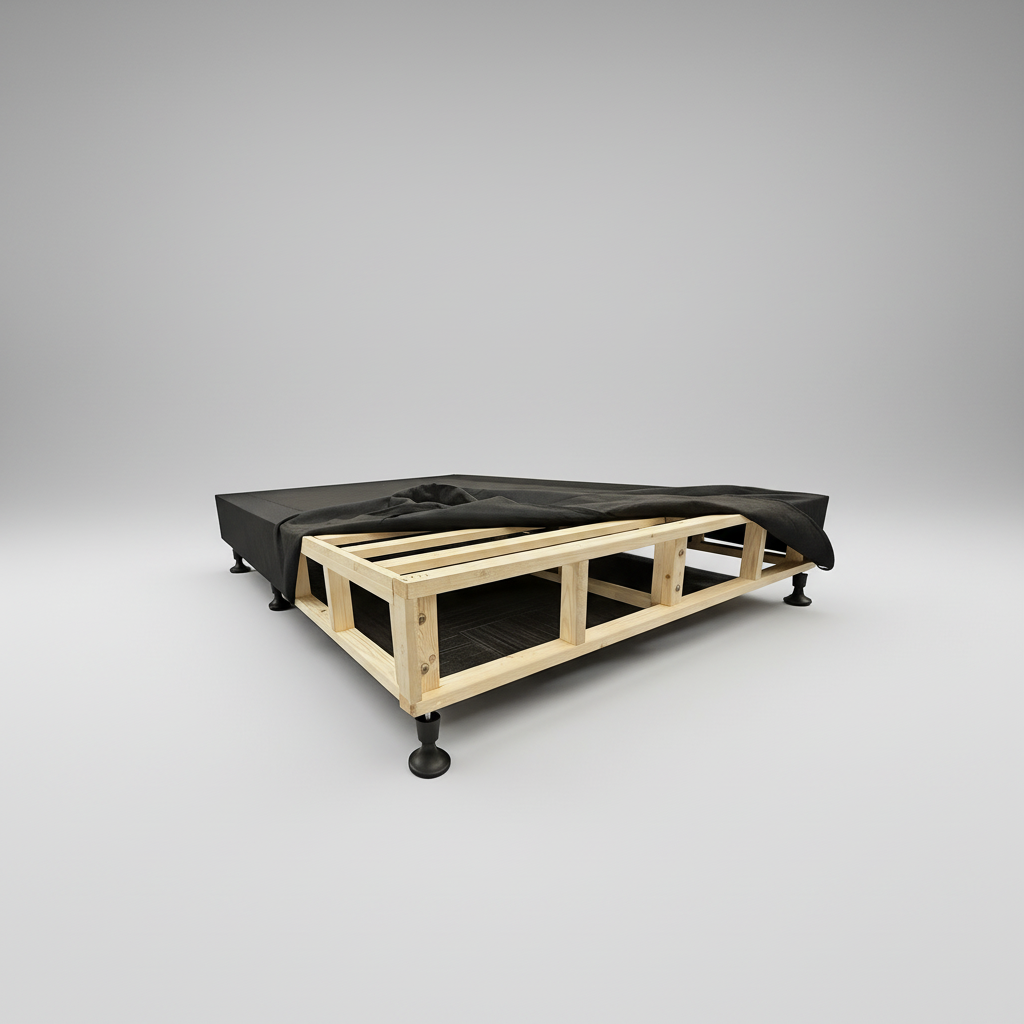 Standard Black Bed Base - Real Hardwood Construction