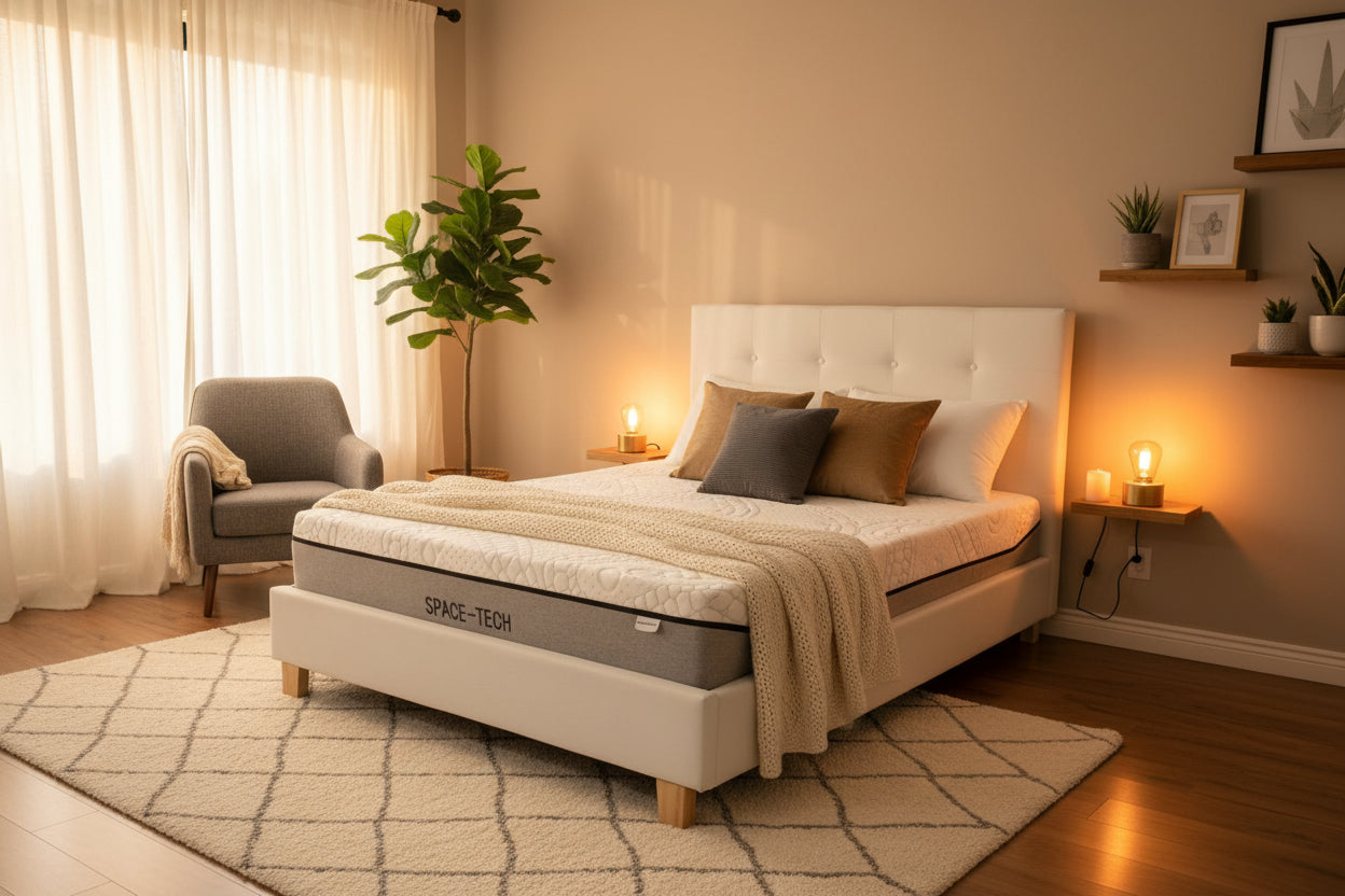 Grey, White and Black Upholstered Bed Frame - Double, Queen & King