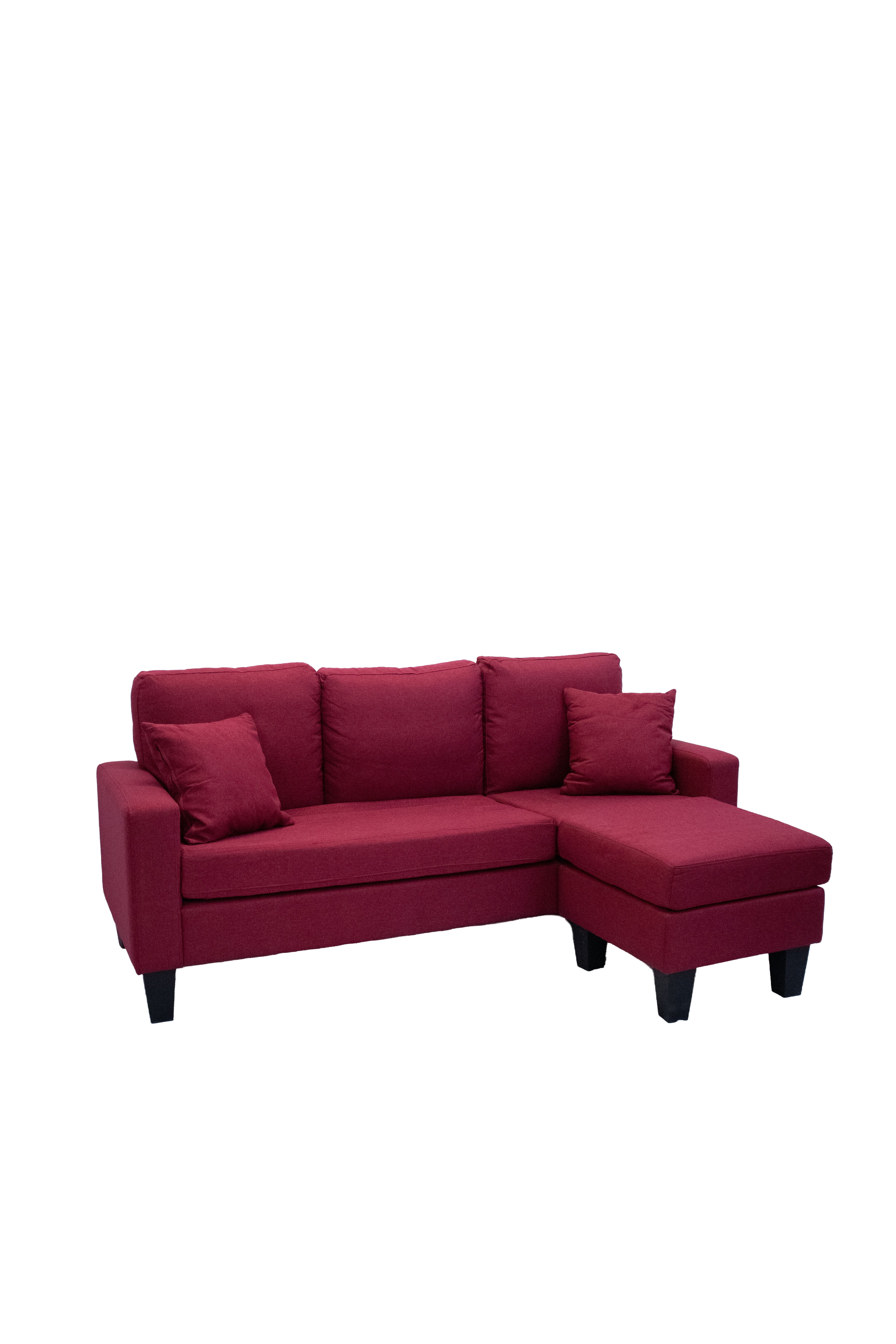 Red Couch with Detachable Ottoman