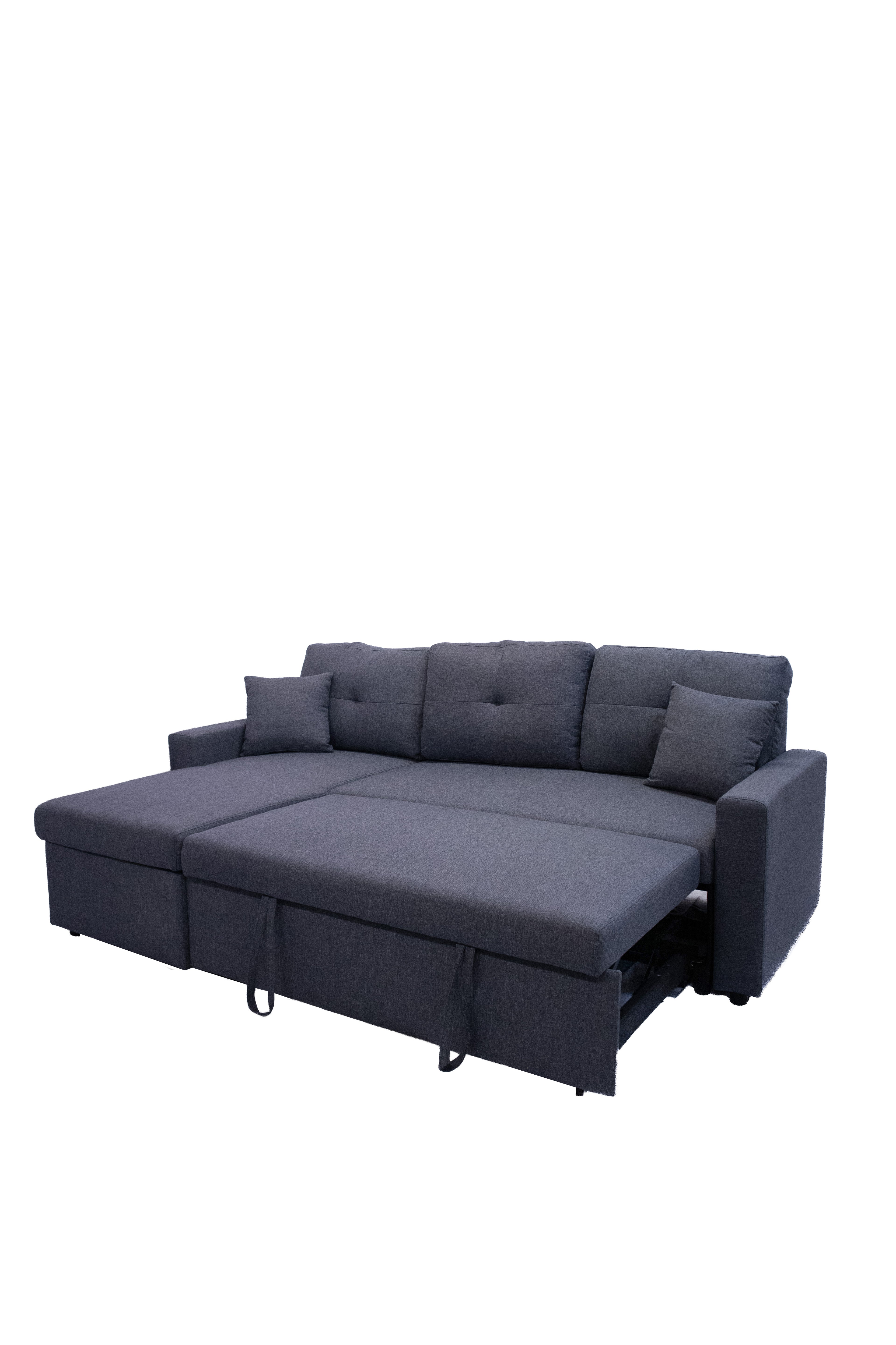 L-Shaped Sofa Bed with Storage Compartment