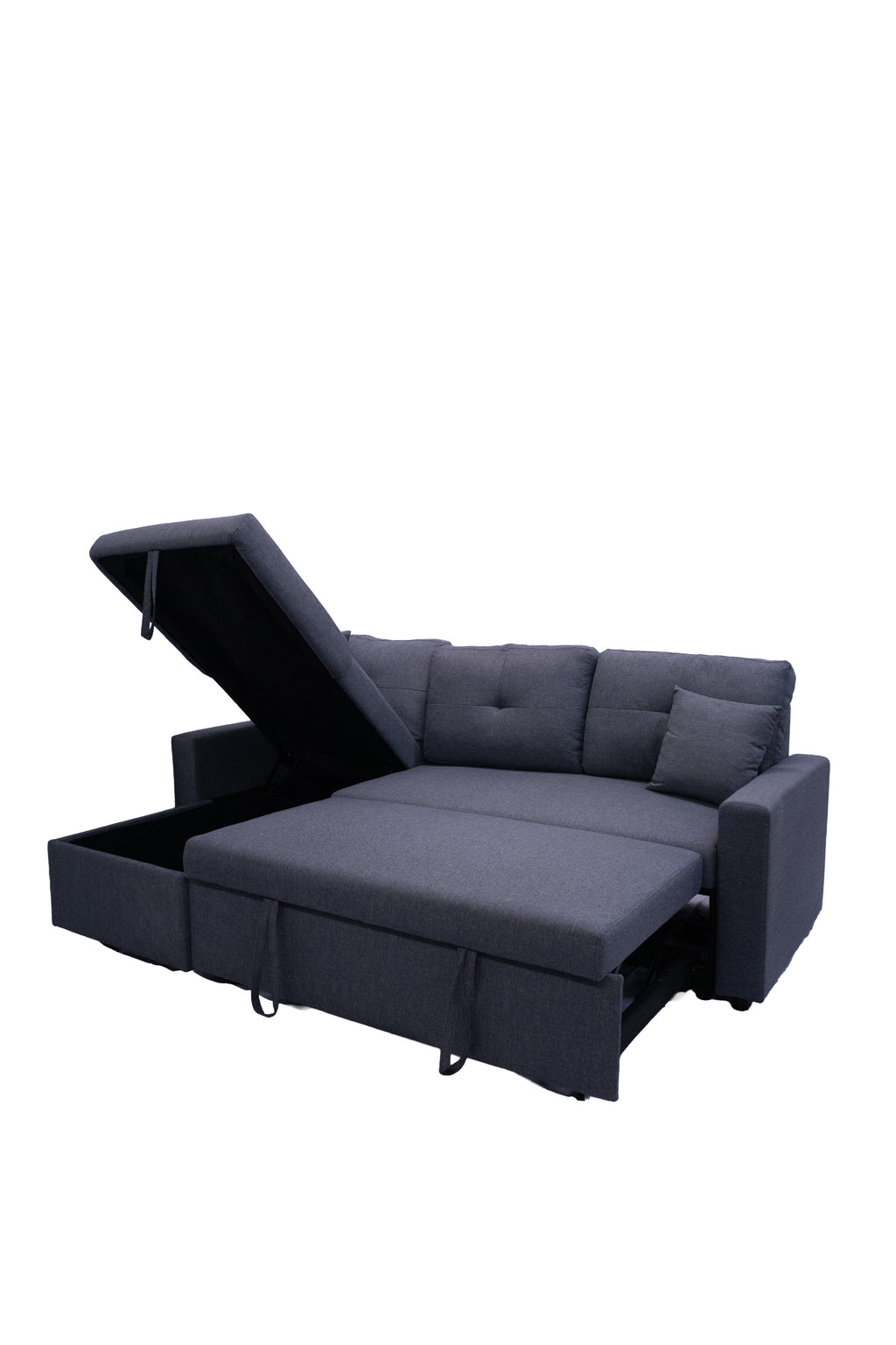 L-Shaped Sofa Bed with Storage Compartment