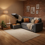 L-Shaped Sofa Bed with Storage Compartment