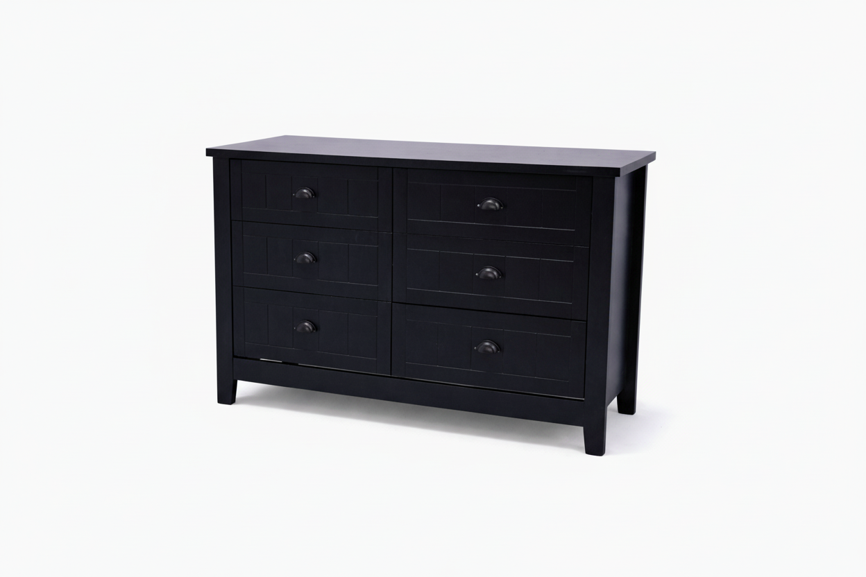 Black Lowboy Dresser - Compact Storage Solution