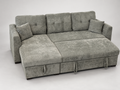 L-Shaped Mottled Sage Sofa Bed with Storage Compartment